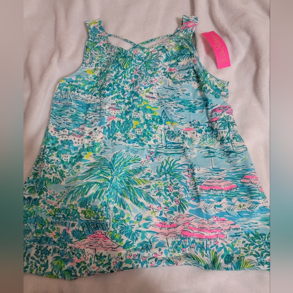 Lilly Pulitzer Women's Sleeveless Top - Blue and Pink